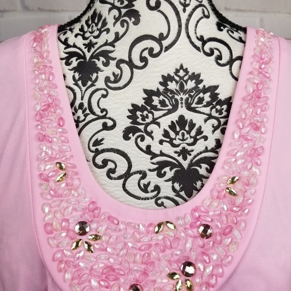 Susan Graver beaded stretch knit top plus size 1x - Picture 8 of 10